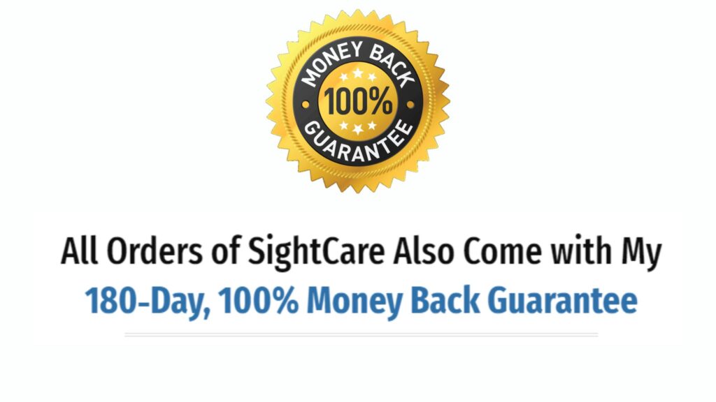 SightCare 100% Money-Back Guarantee